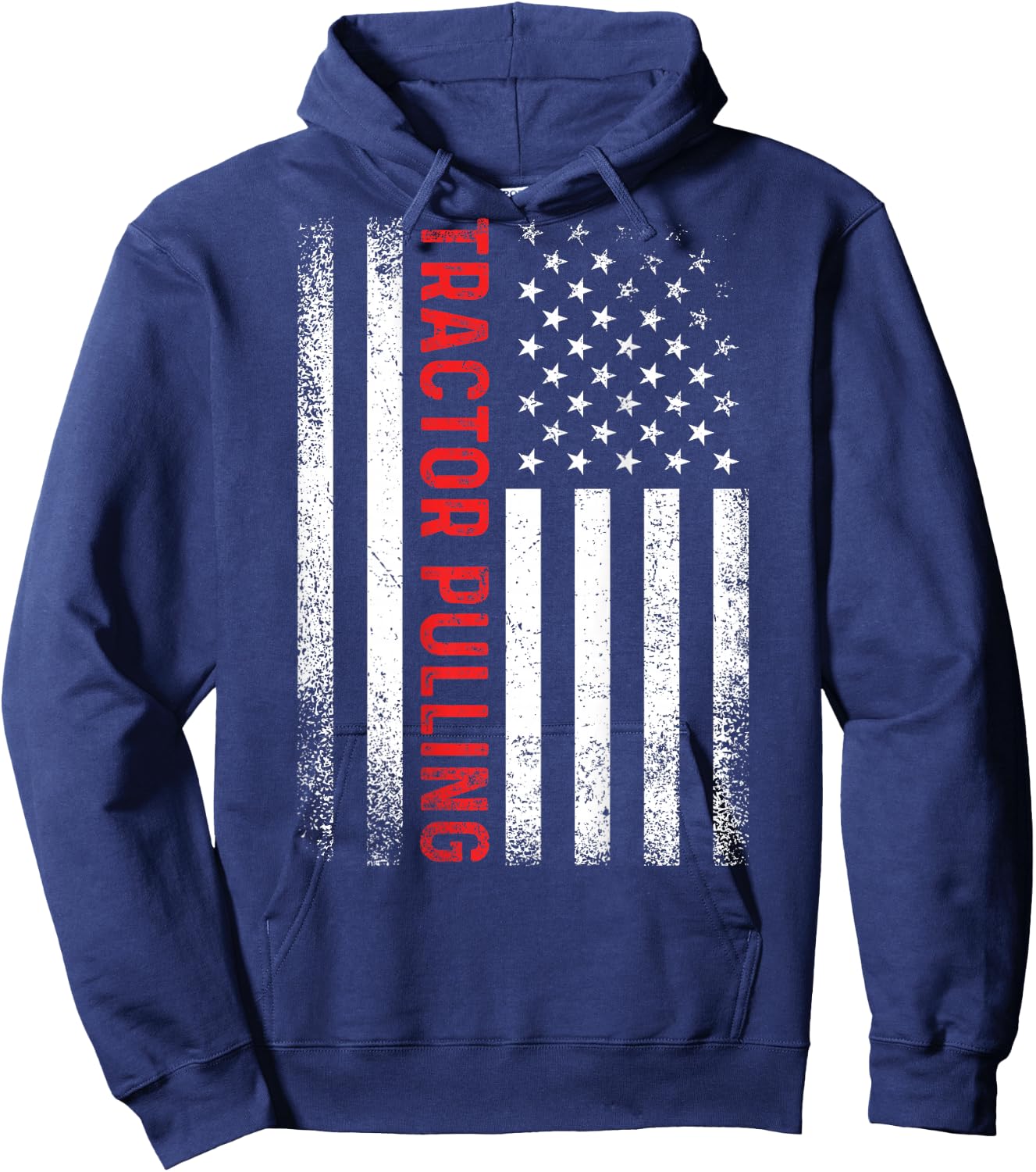 Tractor Pulling Cool USA American Flag Vintage Father's Day Hoodie - Hoodie | Navy