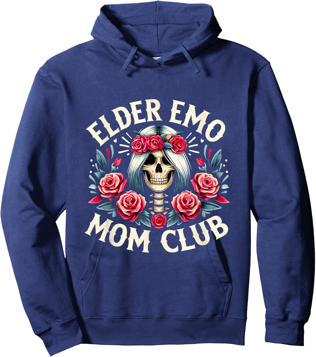 Funny Mother's Day Gifts Elder Emo Mom Club Skeleton Mom Hoodie - Hoodie | Navy