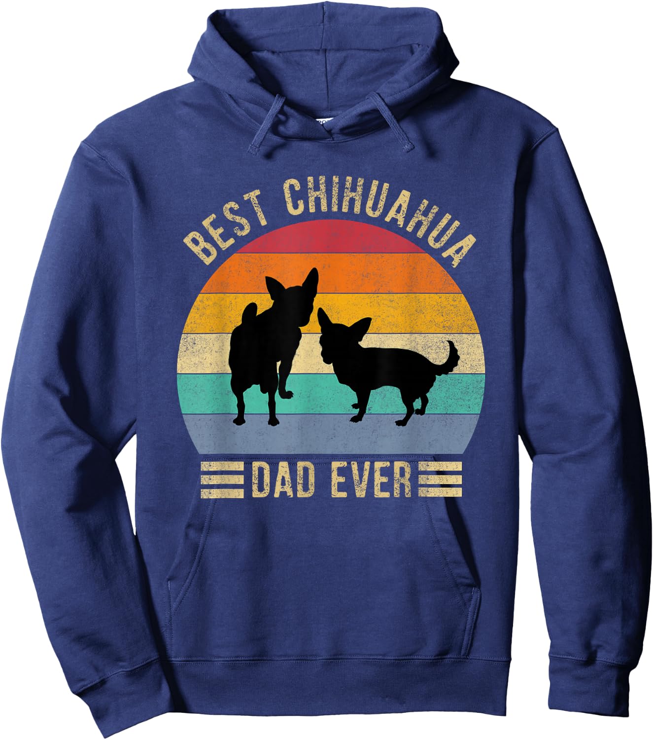 Best Chihuahua Dad Ever Retro Vintage Dog Lover Women Hoodie - Hoodie | Navy