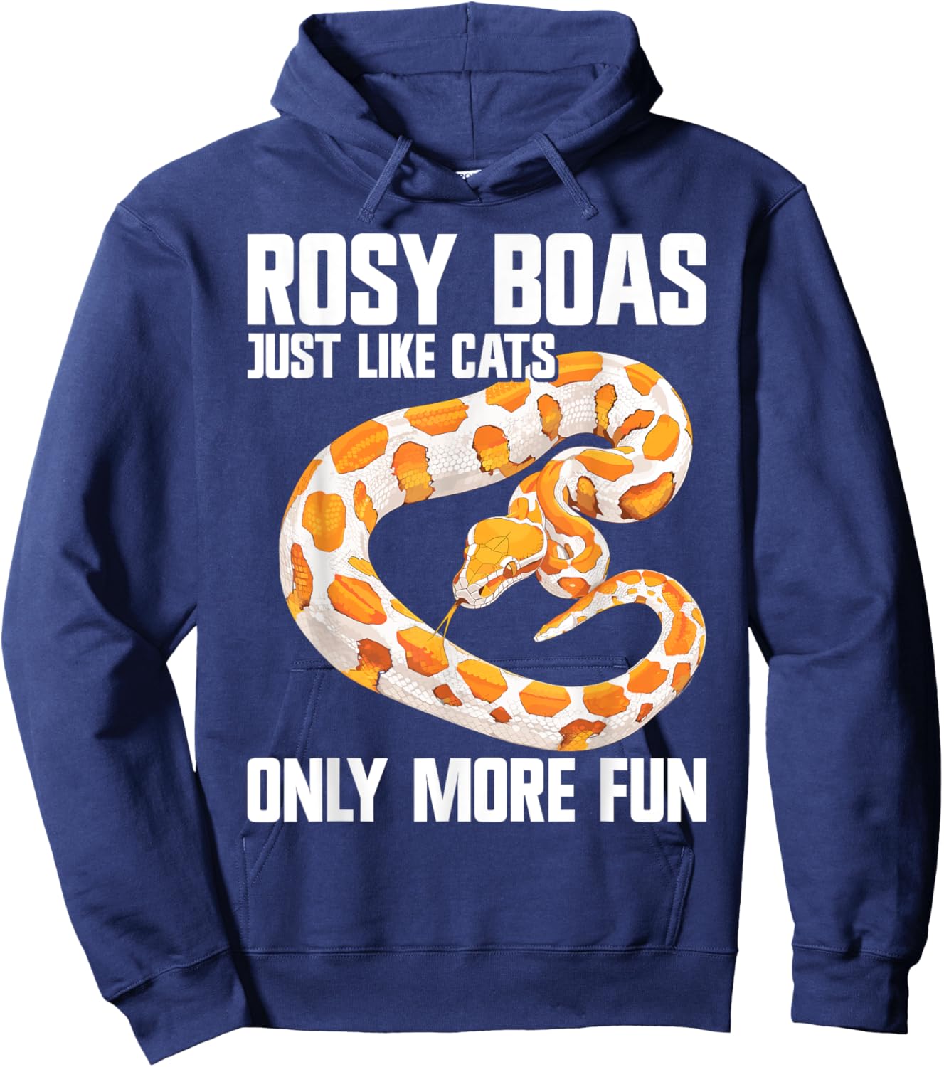 Rosy Boa Snake Accessories Plush Snake Heart Rosy Boa Hoodie - Hoodie | Navy