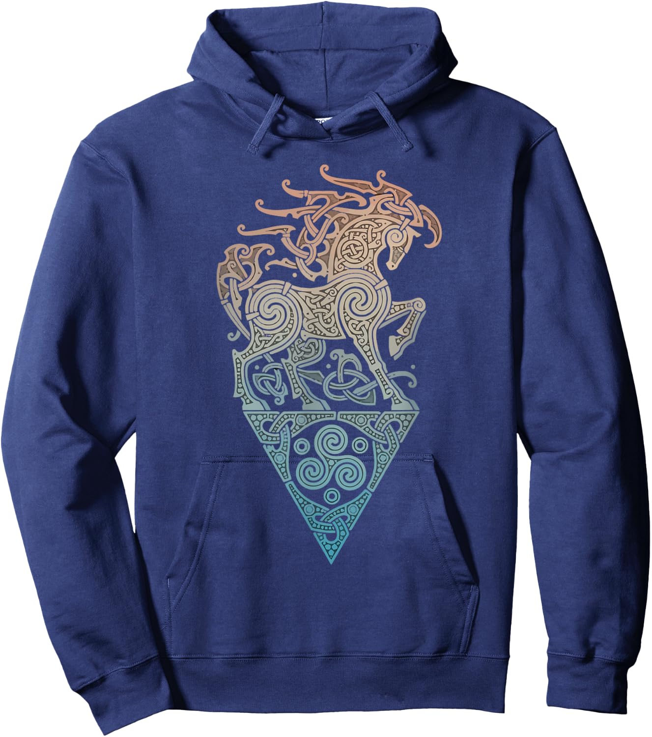 Great Love Horses VIKING CELTIC odins horse Hoodie - Hoodie | Navy