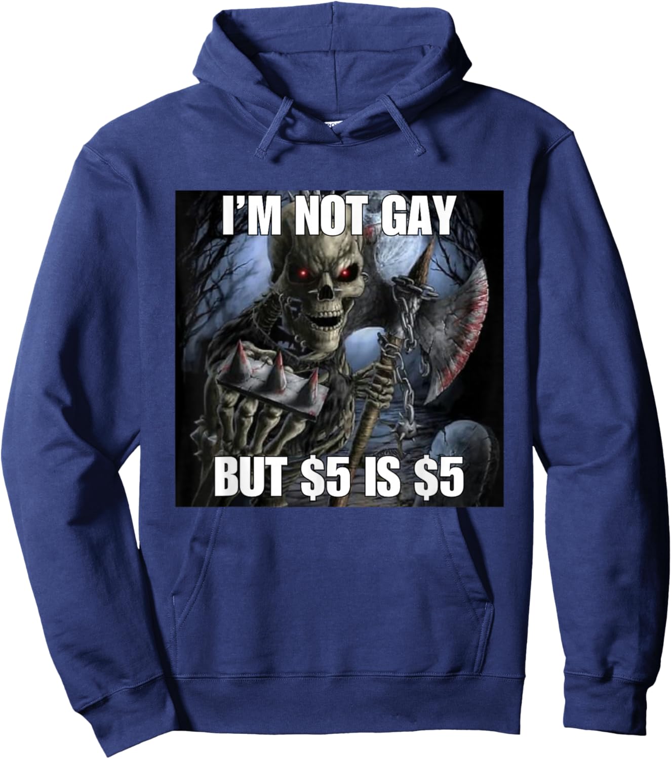 Homosexual Tendencies Gay Funny Cringe Hard Skeleton Meme Hoodie - Hoodie | Navy