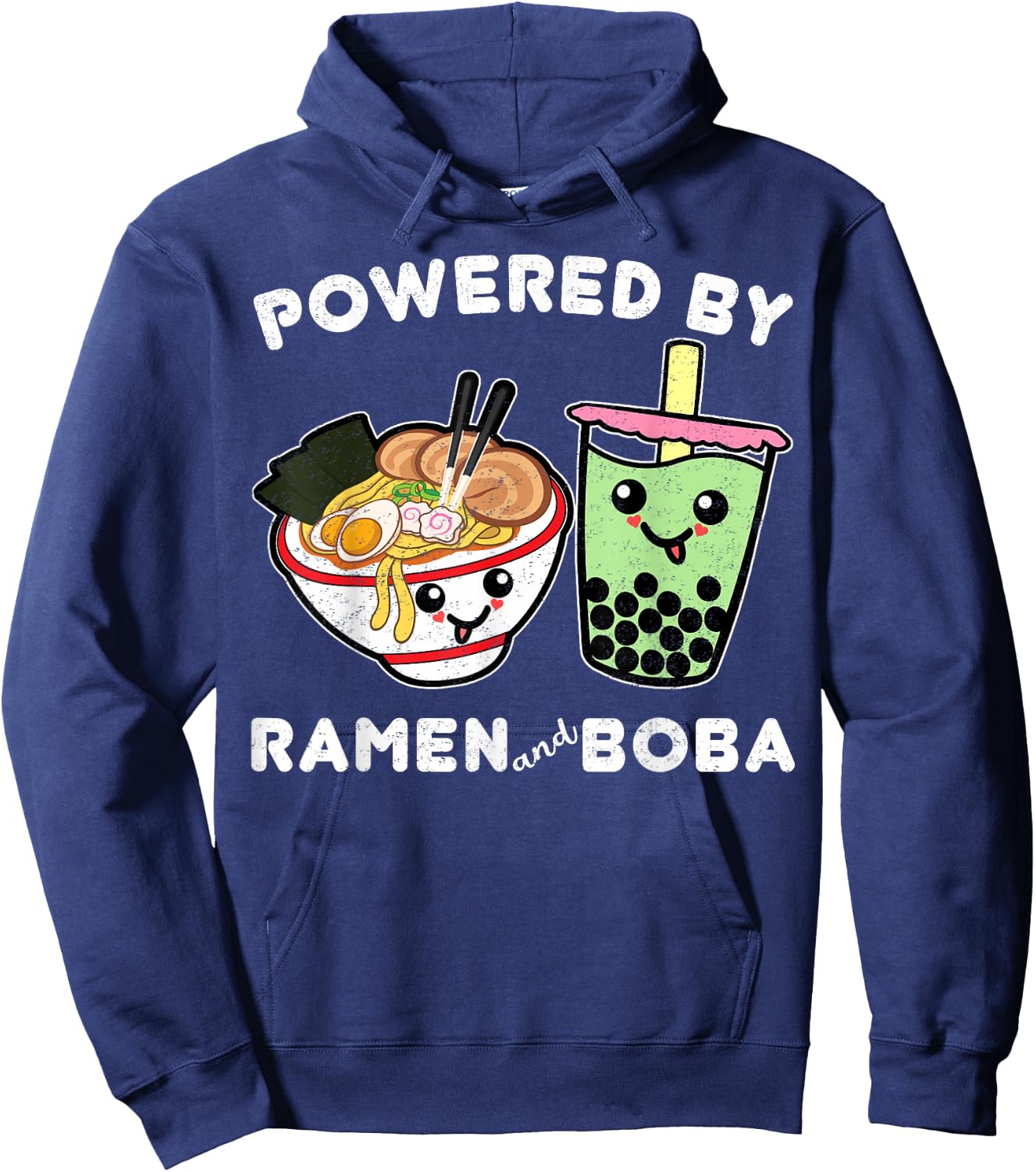 Powered By Ramen and Boba Tea Bubble Tea Cute Kawaii Anime 3 Hoodie - Hoodie | Navy