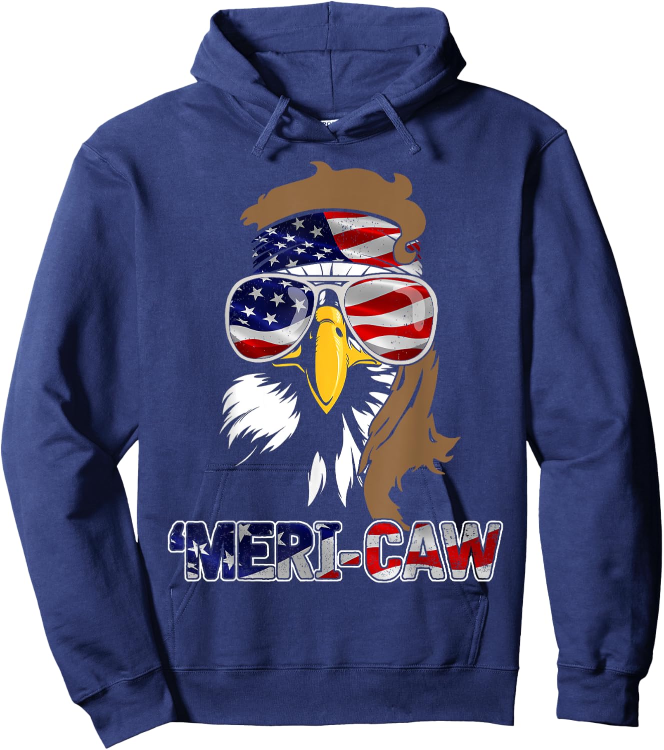 mb35 Mullet Eagle 'Meri-Caw 4th Of July Independence Day Kids Men Hoodie - Hoodie | Navy