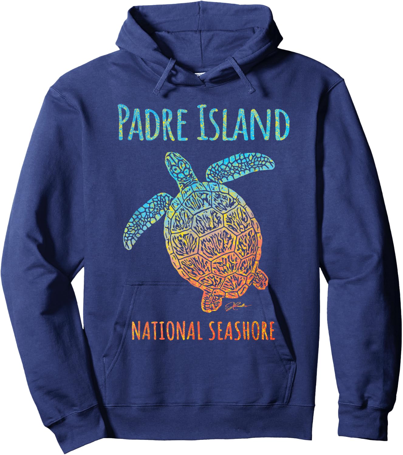 JCombs: Padre Island National Seashore, Sea Turtle, Beach Hoodie - Hoodie | Navy