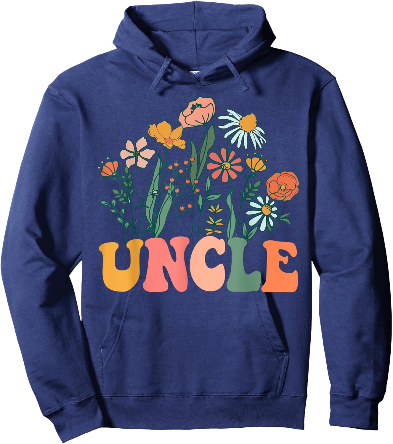 New UNCLE Wildflower First Birthday & Baby Shower Hoodie - Hoodie | Navy