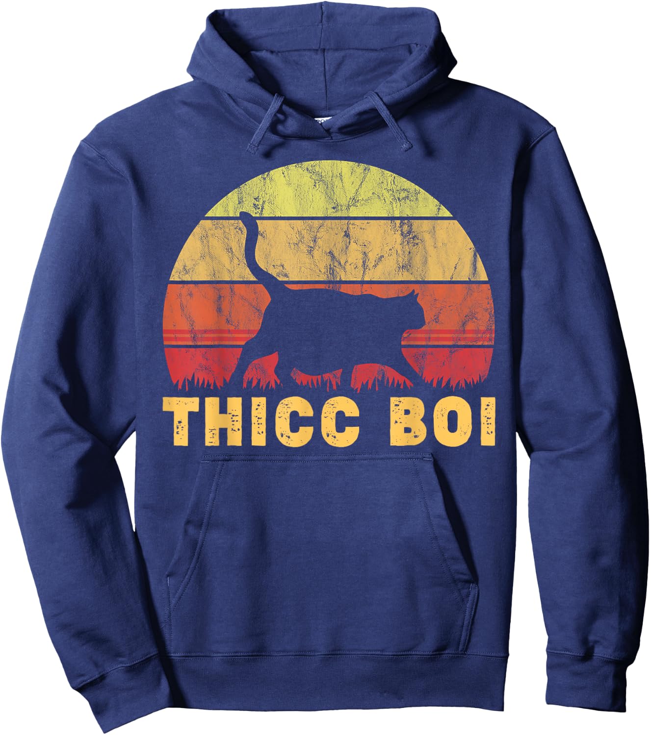 Thicc Boi Chonk Meme Fat Boy Cat Owner Hoodie - Hoodie | Navy