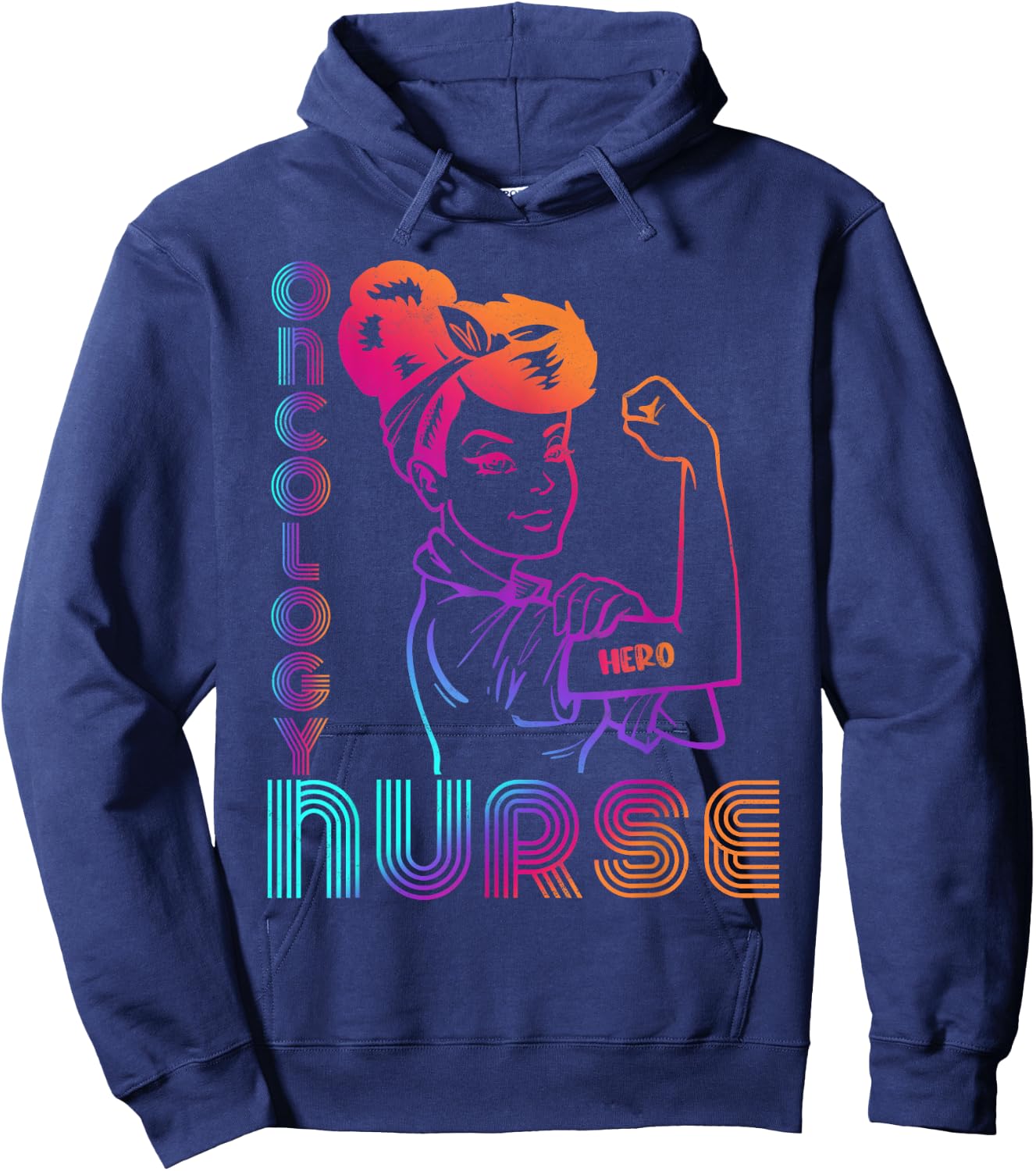 Vintage Oncology Nurse Cute RN Hoodie - Hoodie | Navy