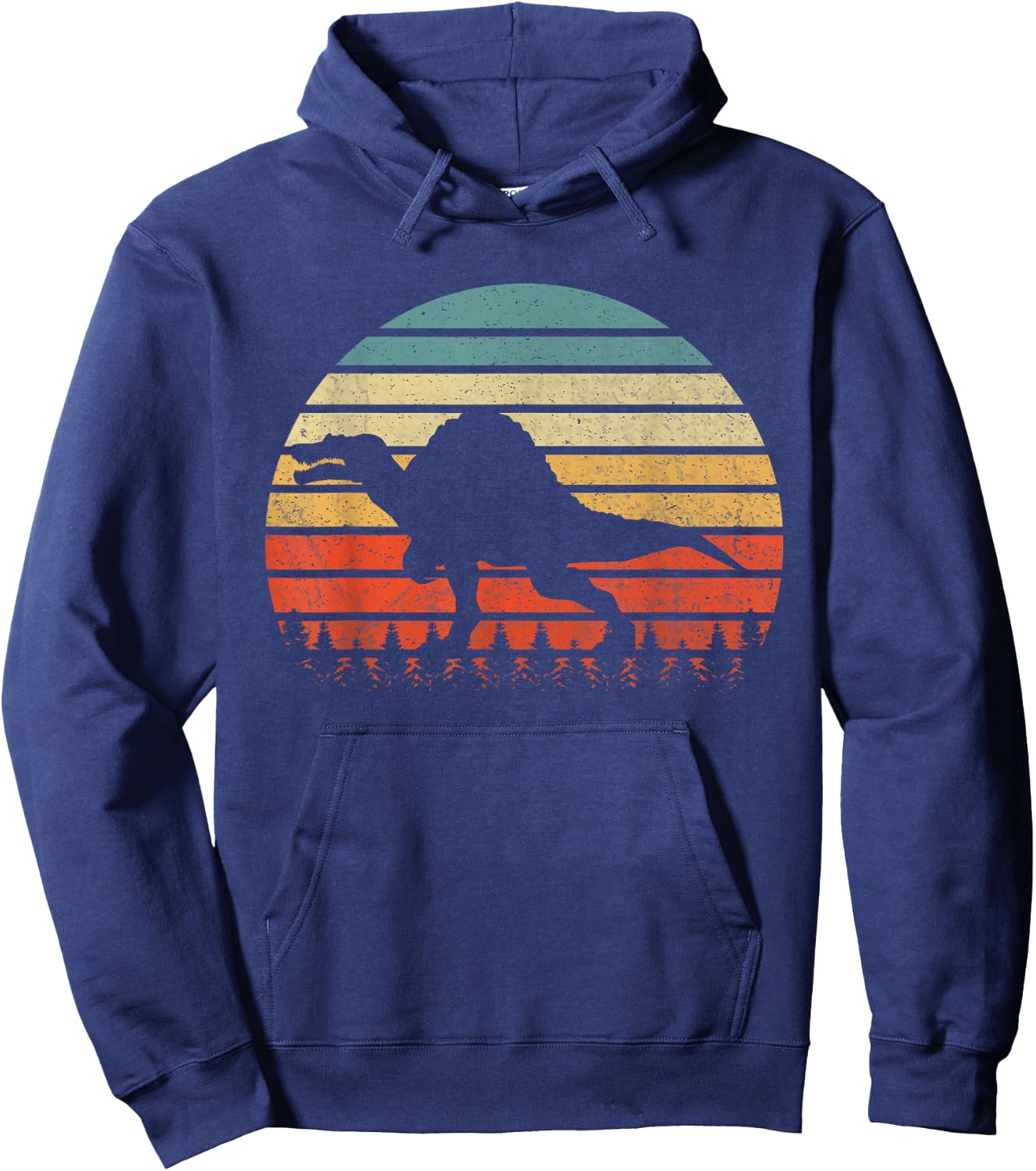 Vintage Spinosaurus Dinosaurus Sunset Retro Hoodie - Hoodie | Navy