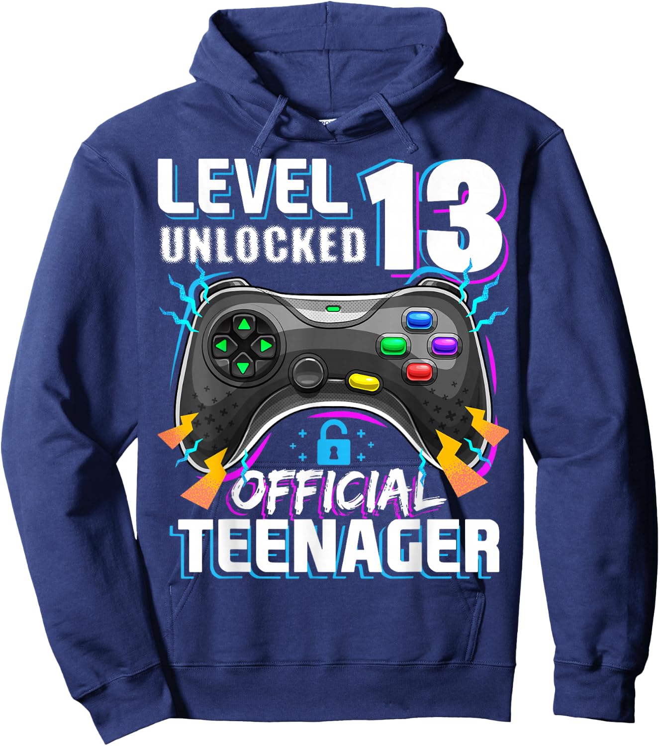 Level 13 Unlocked Official Teenager Video Game 13th Birthday Hoodie - Hoodie | Navy