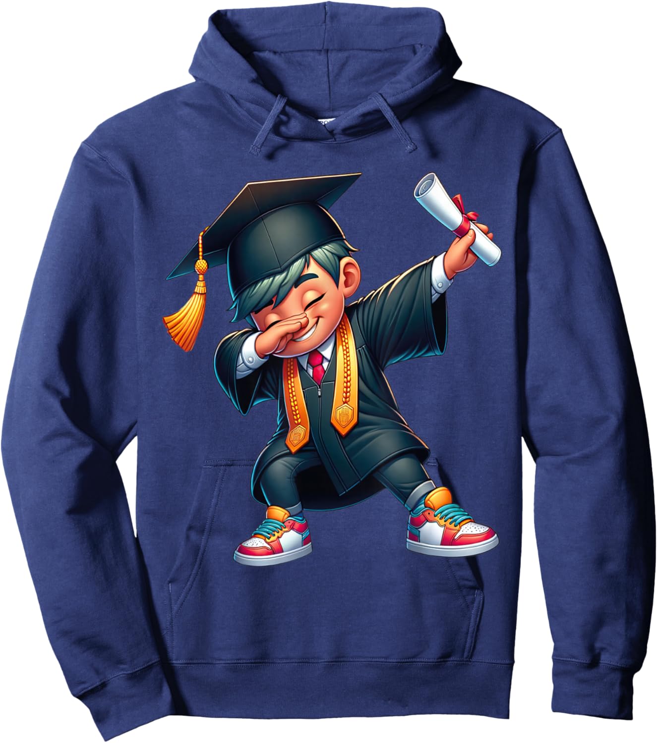 Kids Funny Boys Grad Gifts Dabbing Graduation Class Of 2025 Hoodie - Hoodie | Navy