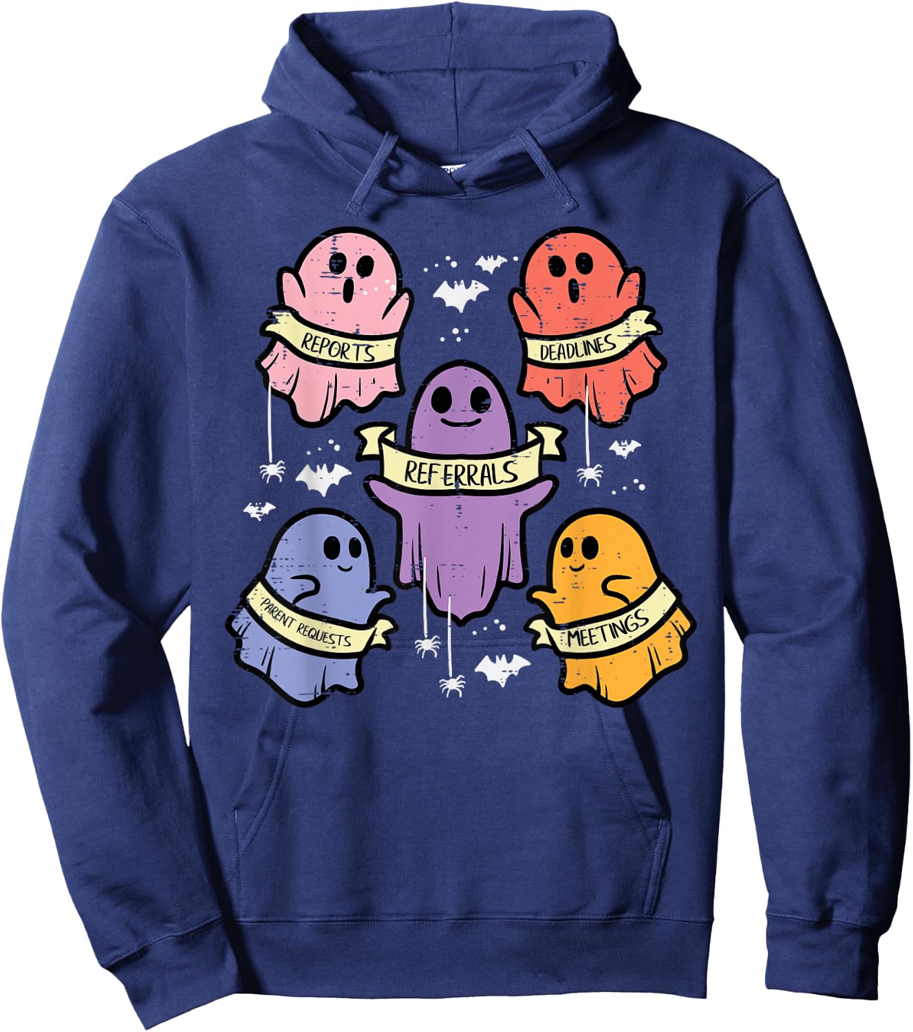 Halloween School Counselor Ghost Social Worker Costume Women Hoodie - Hoodie | Navy