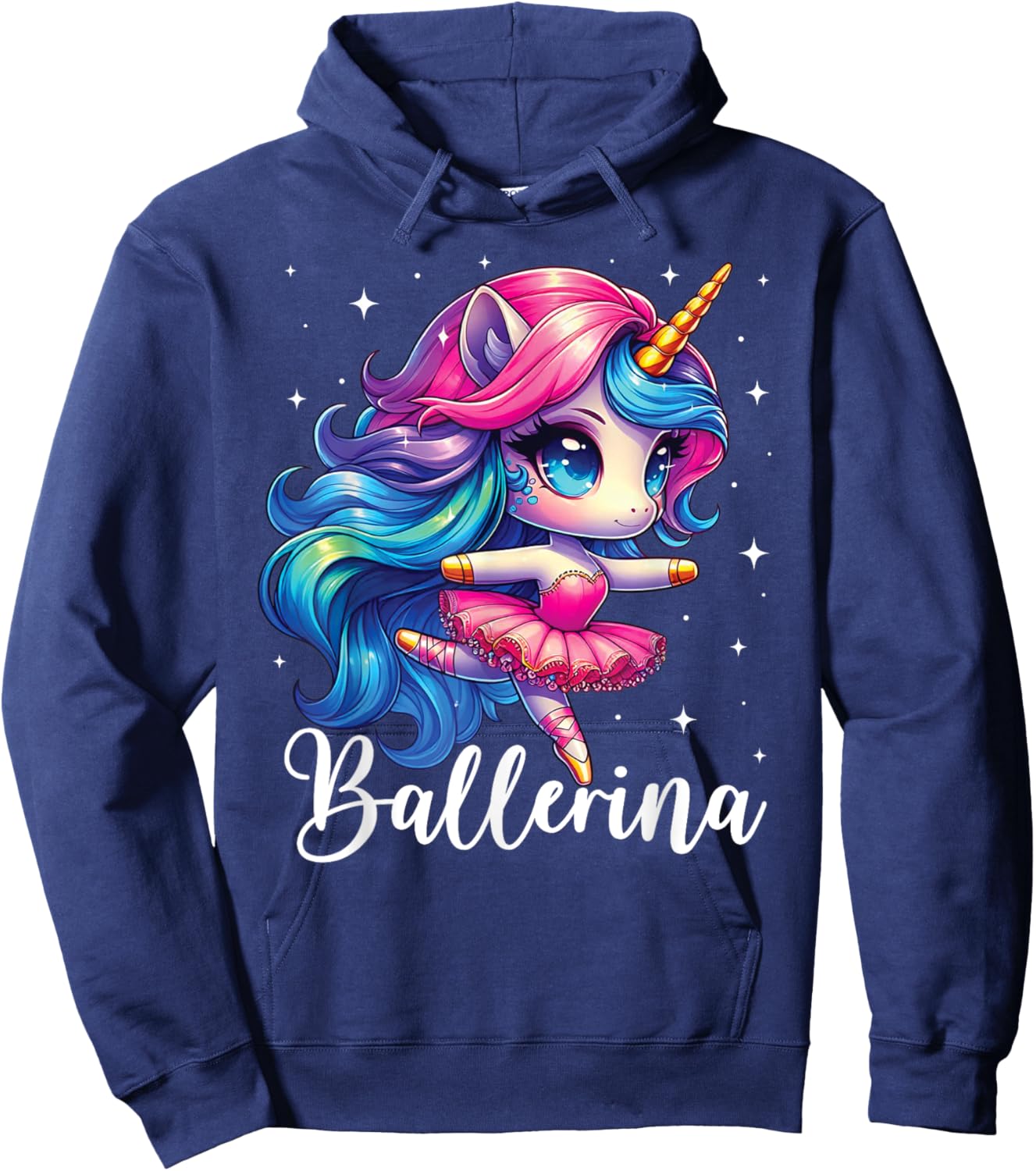 Ballerina Dancer Unicorn Girl Cute Ballet Kids Toddler Hoodie - Hoodie | Navy