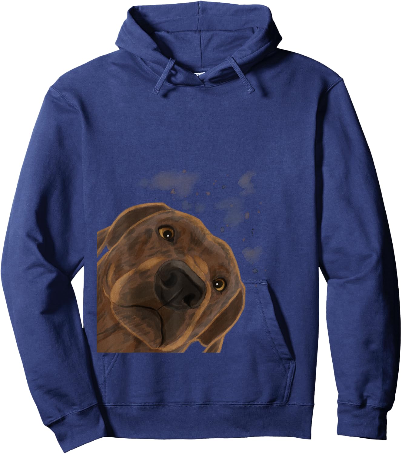 Plott Hound Geschenke Funny Curious Dog - Women's Black Cartoon Dog Pattern Casual Humorous Modern - Small Hoodie - Hoodie | Navy
