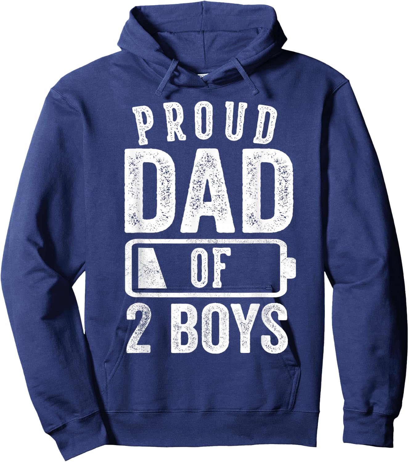 Proud Dad of 2 Boys Gifts Daddy of Two Sons Hoodie - Hoodie | Navy