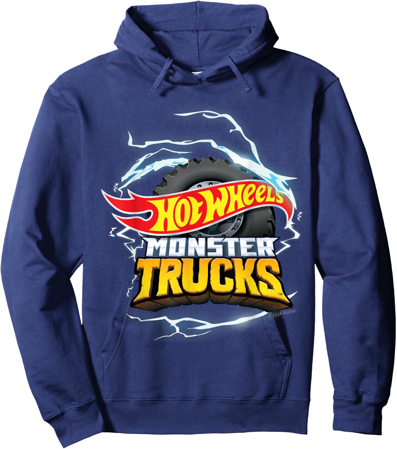 Hot Wheels - Monster Trucks Lightning Wheel Logo Hoodie - Hoodie | Navy