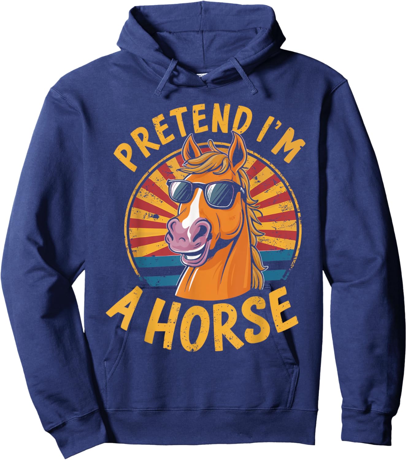 Pretend I'm A Horse Funny Lazy Halloween Matching Costume Hoodie - Hoodie | Navy