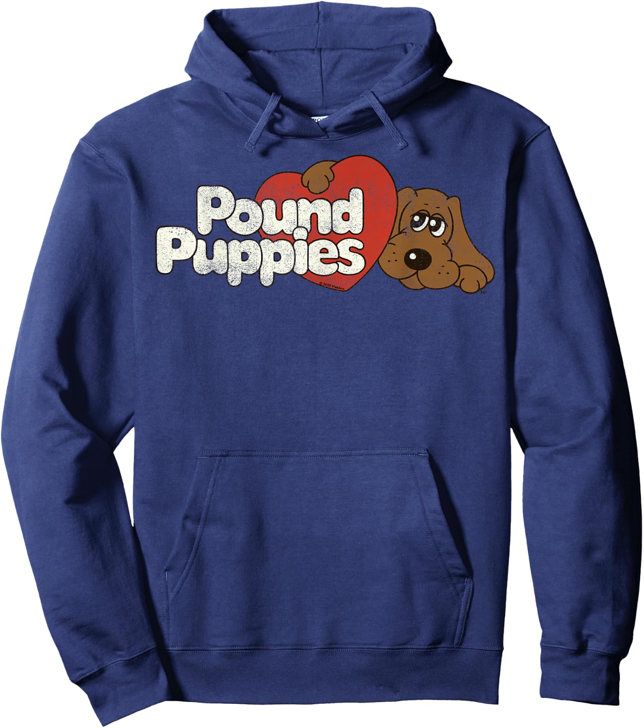 Pound Puppies Big Heart Vintage Logo Hoodie - Hoodie | Navy