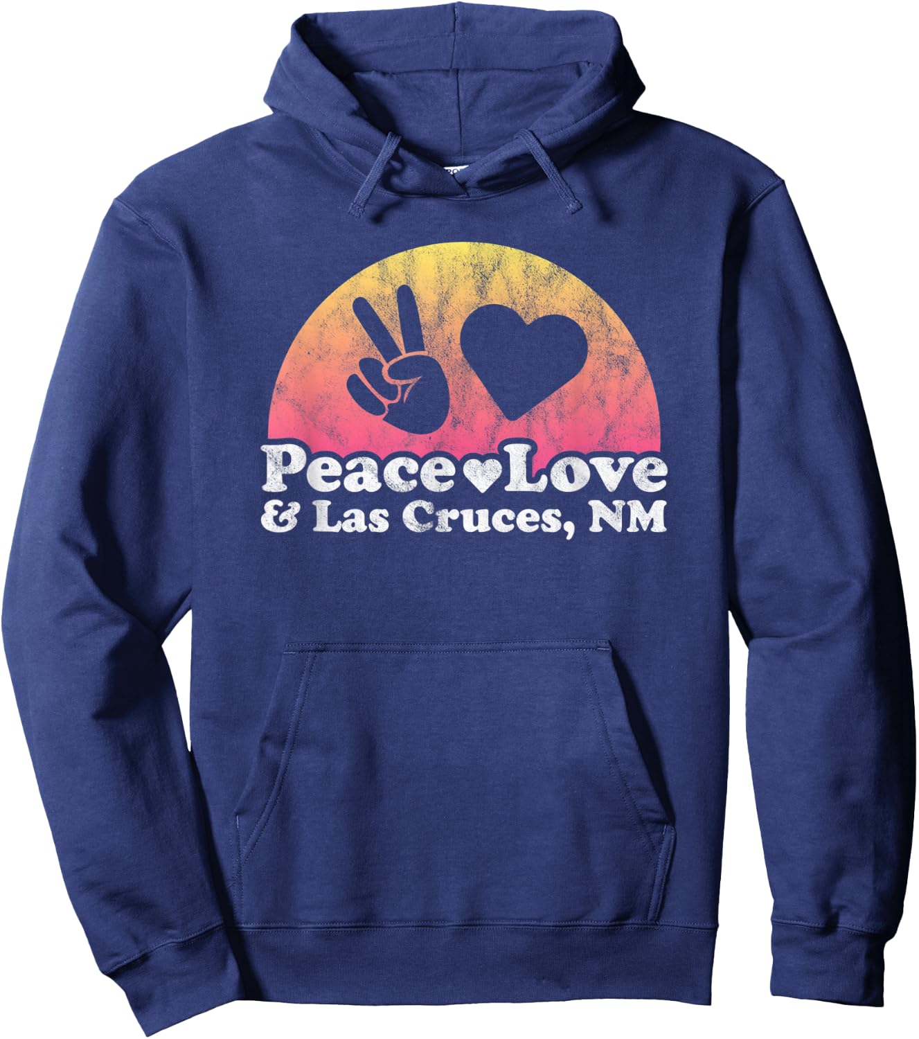Peace Love and Las Cruces, NM New Mexico Hoodie - Hoodie | Navy