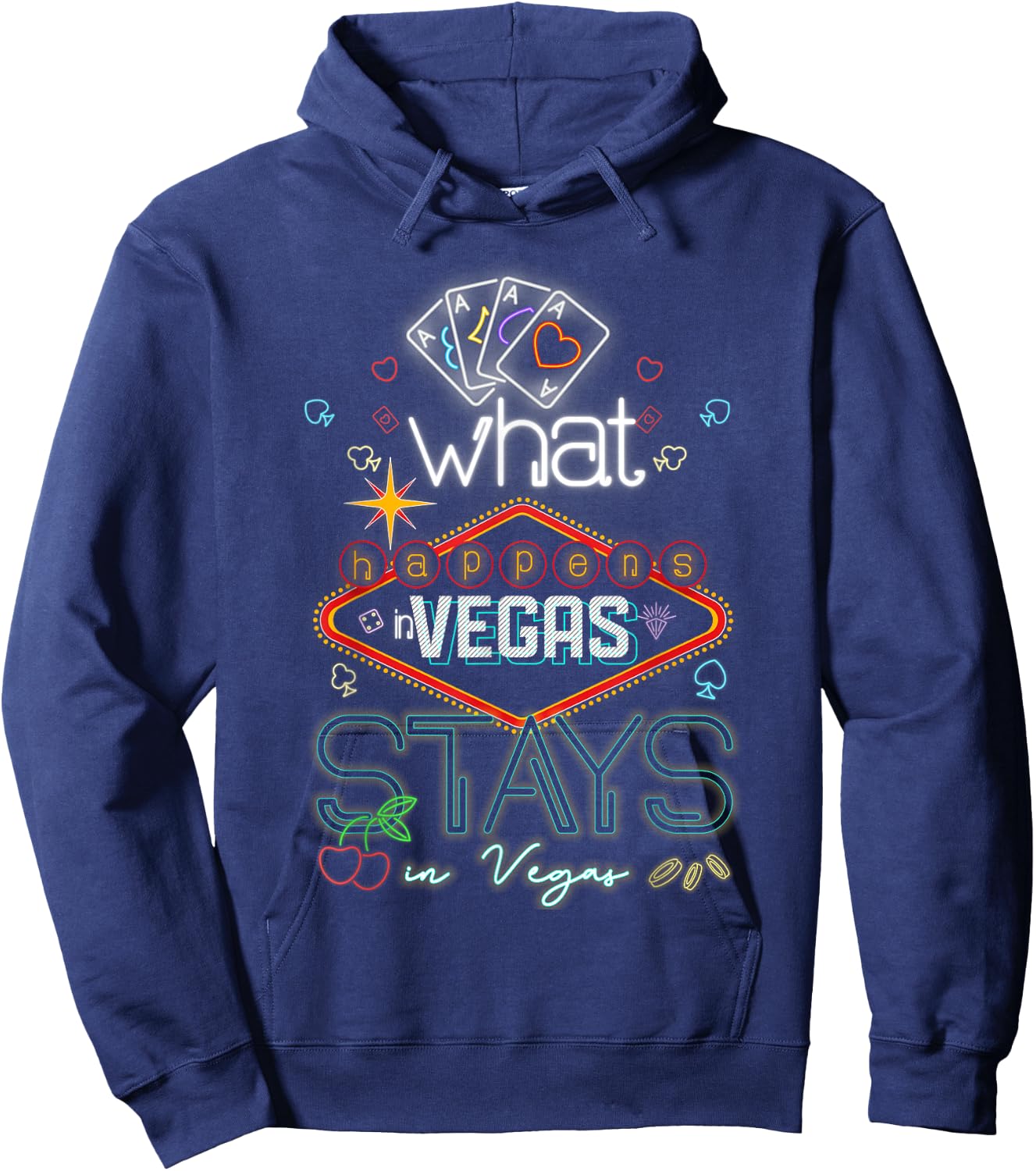 What Happens in Vegas Stays in Vegas Gambling Casino Hoodie - Hoodie | Navy