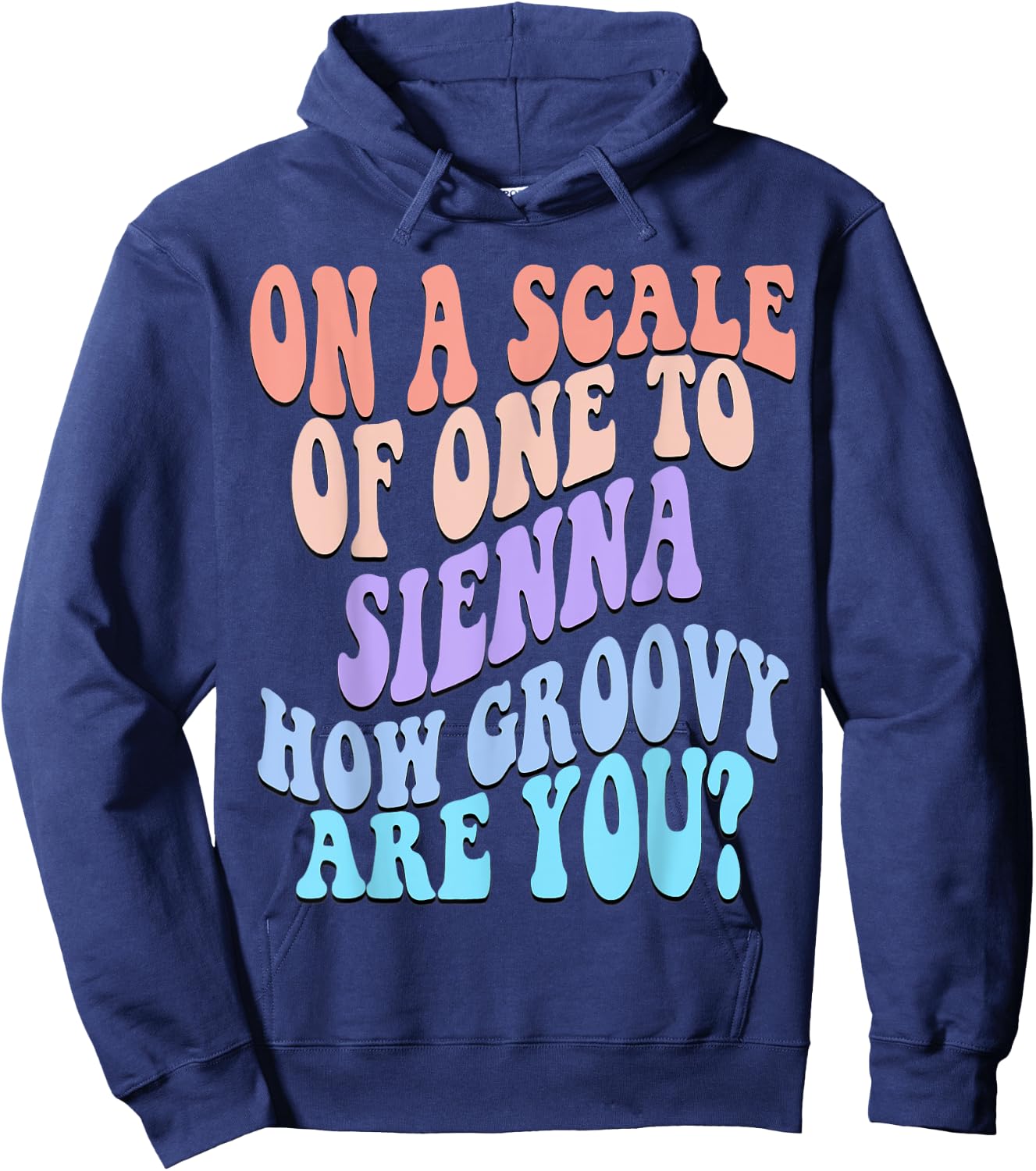SIENNA Personalized Name Cute Retro Girls Groovy Birthday Hoodie - Hoodie | Navy
