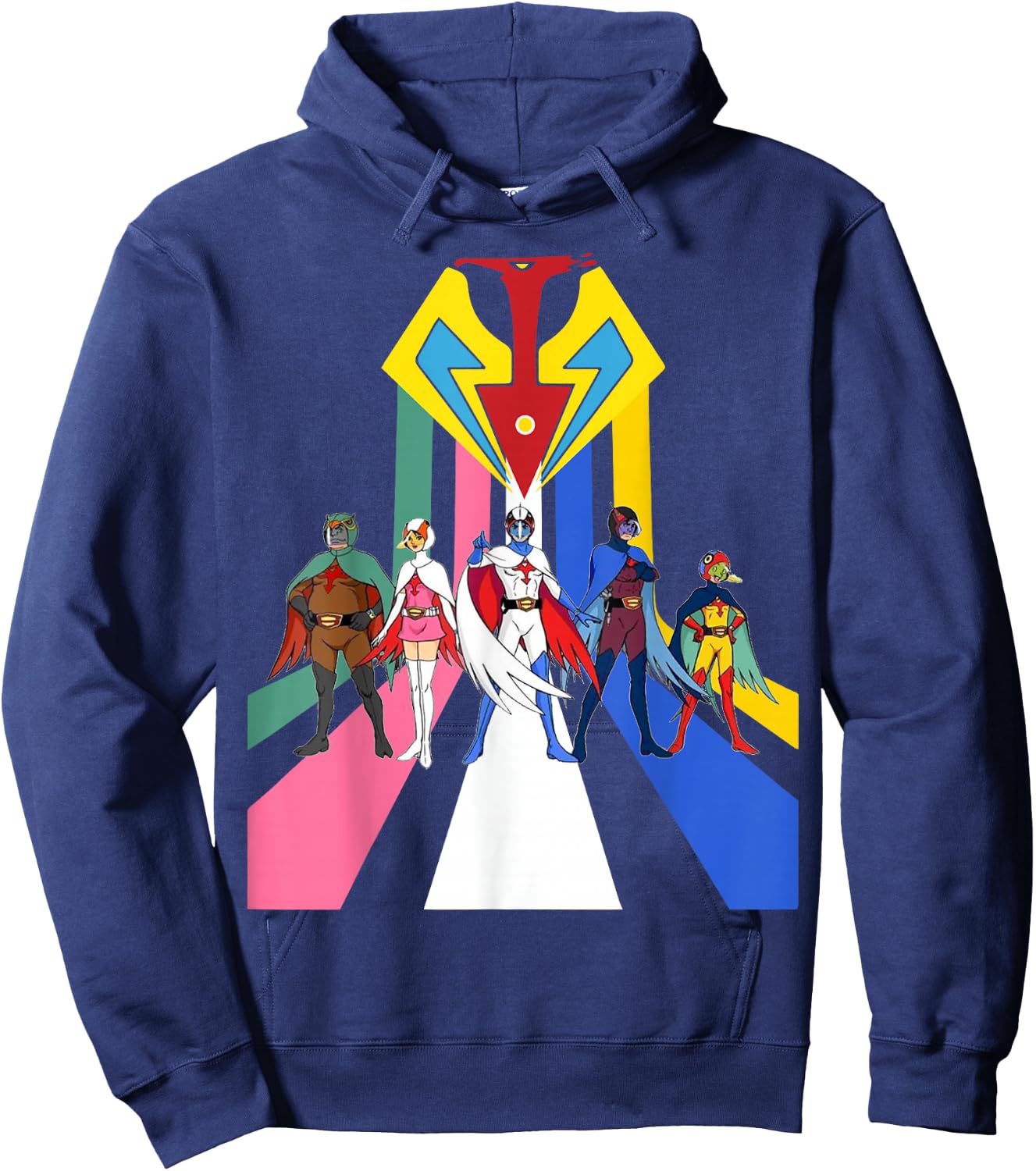 Gatachaman G Force, Battle for The Planets Retro Group Hoodie - Hoodie | Navy