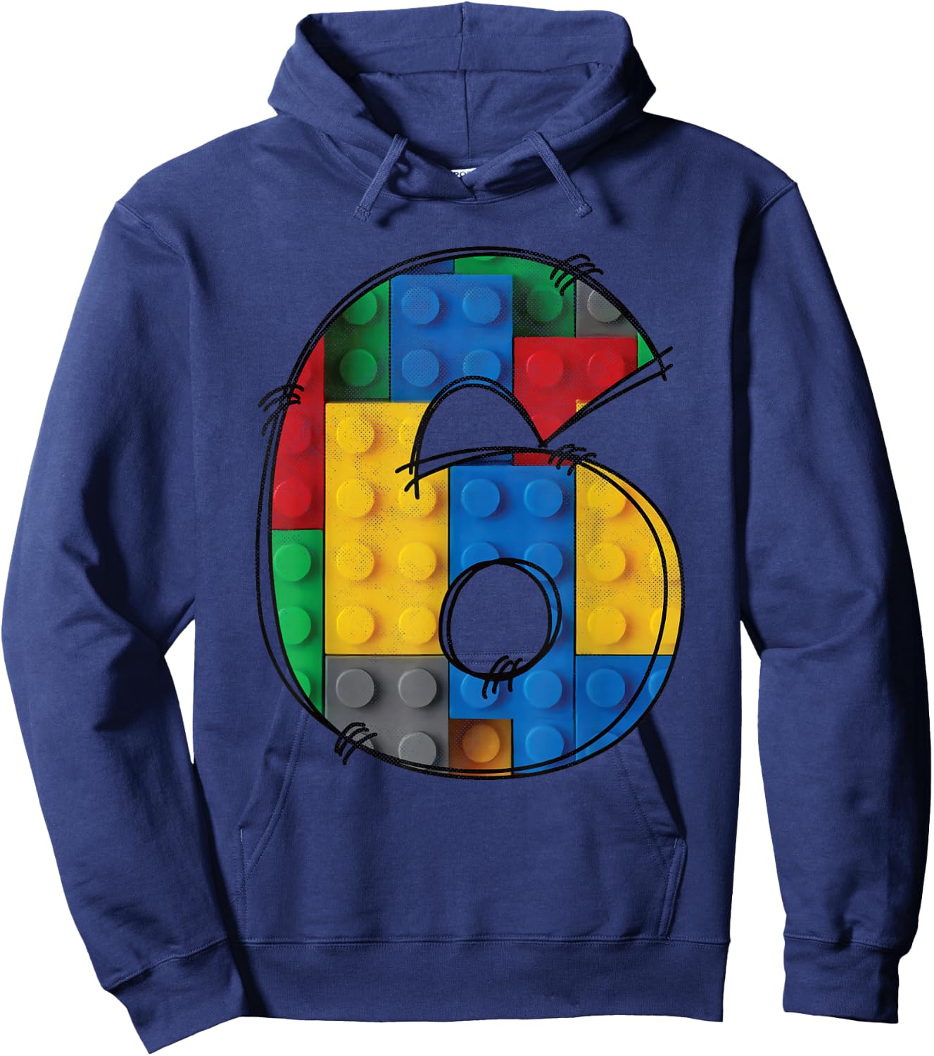6 Years Old Blocks Building 6th Birthday Kid Master Builder Hoodie - Hoodie | Navy