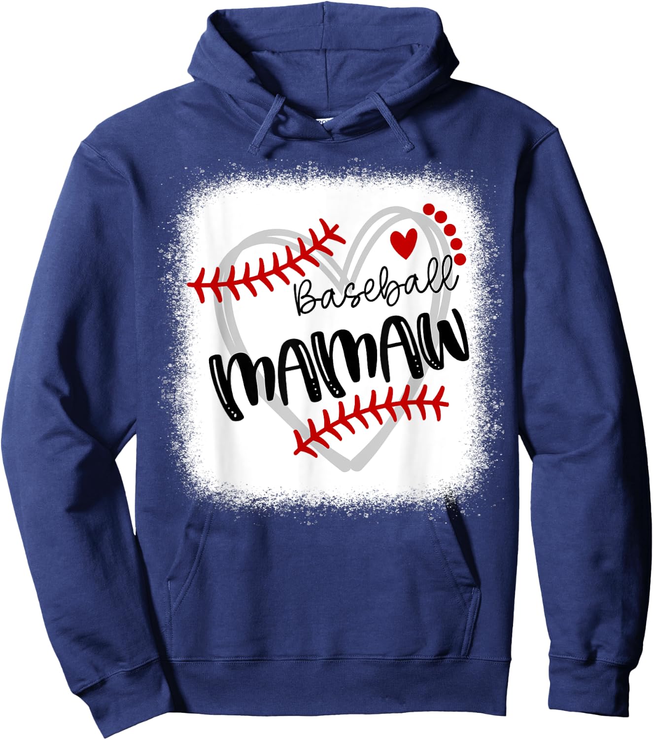 Personalized Baseball Heart Cute Mamaw Women Baseball Hoodie - Hoodie | Navy