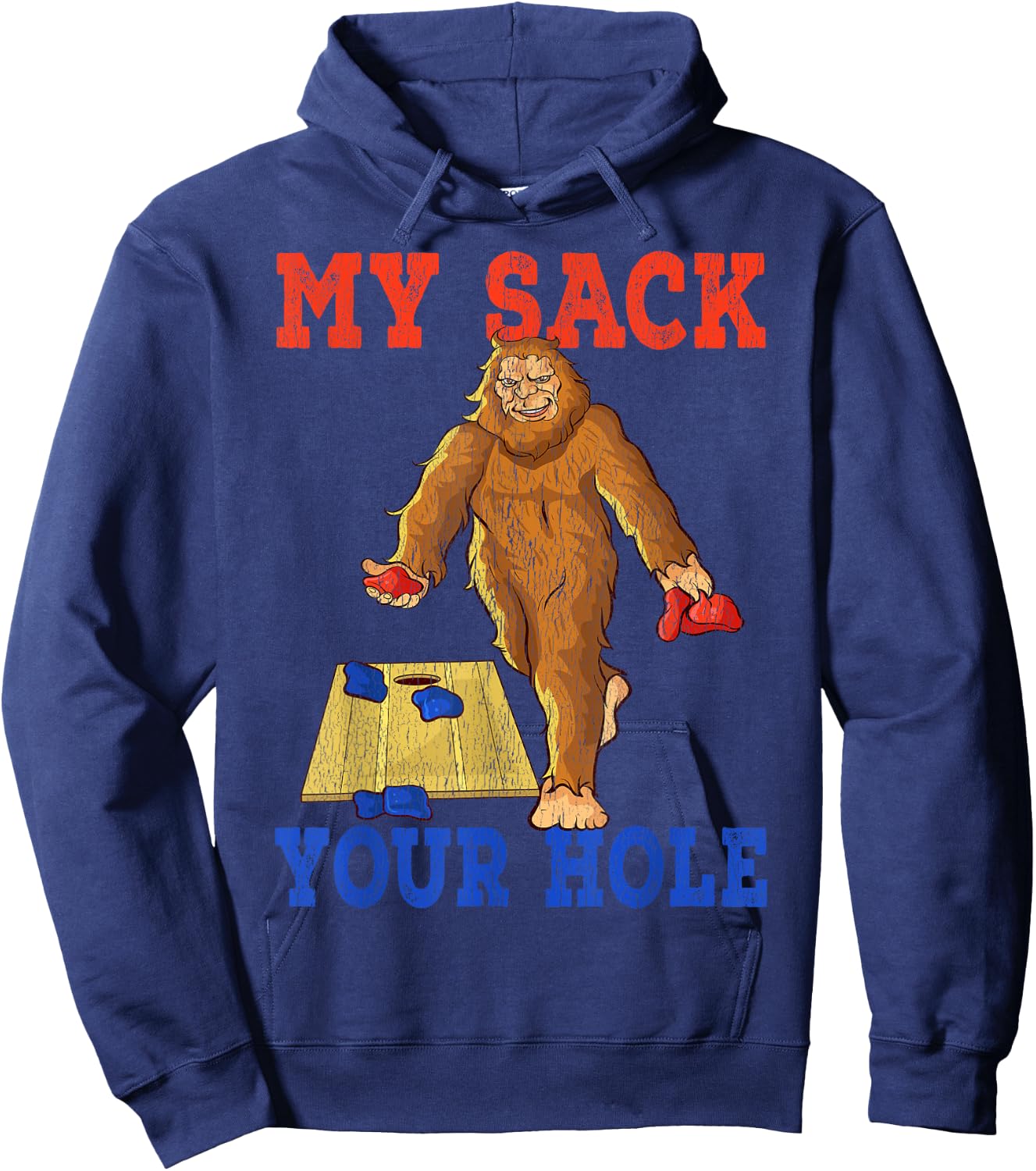 Cornhole Shirts for Teams Gifts Your Hole is My Goal Hoodie - Hoodie | Navy
