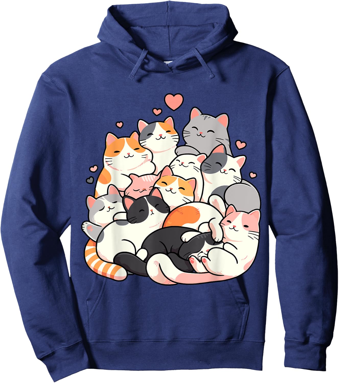 Cute Cats Kitty Anime Kawaii Hoodie - Hoodie | Navy