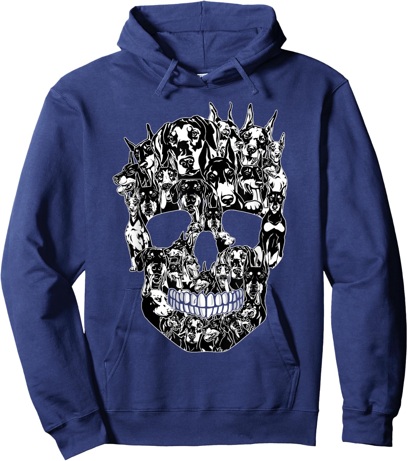 Funny Dog Lover Doberman Skull Halloween Costume Hoodie - Hoodie | Navy