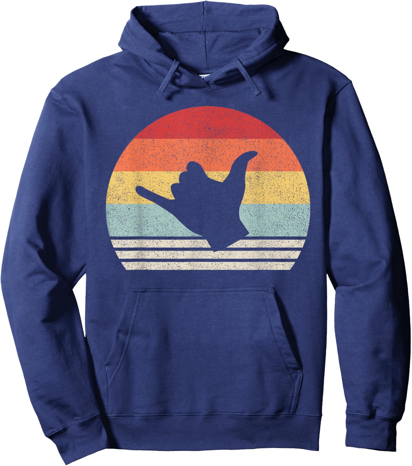 Retro Shaka Sign Shirt Surf Sign Gift Vintage Surfer Surfing Hoodie - Hoodie | Navy