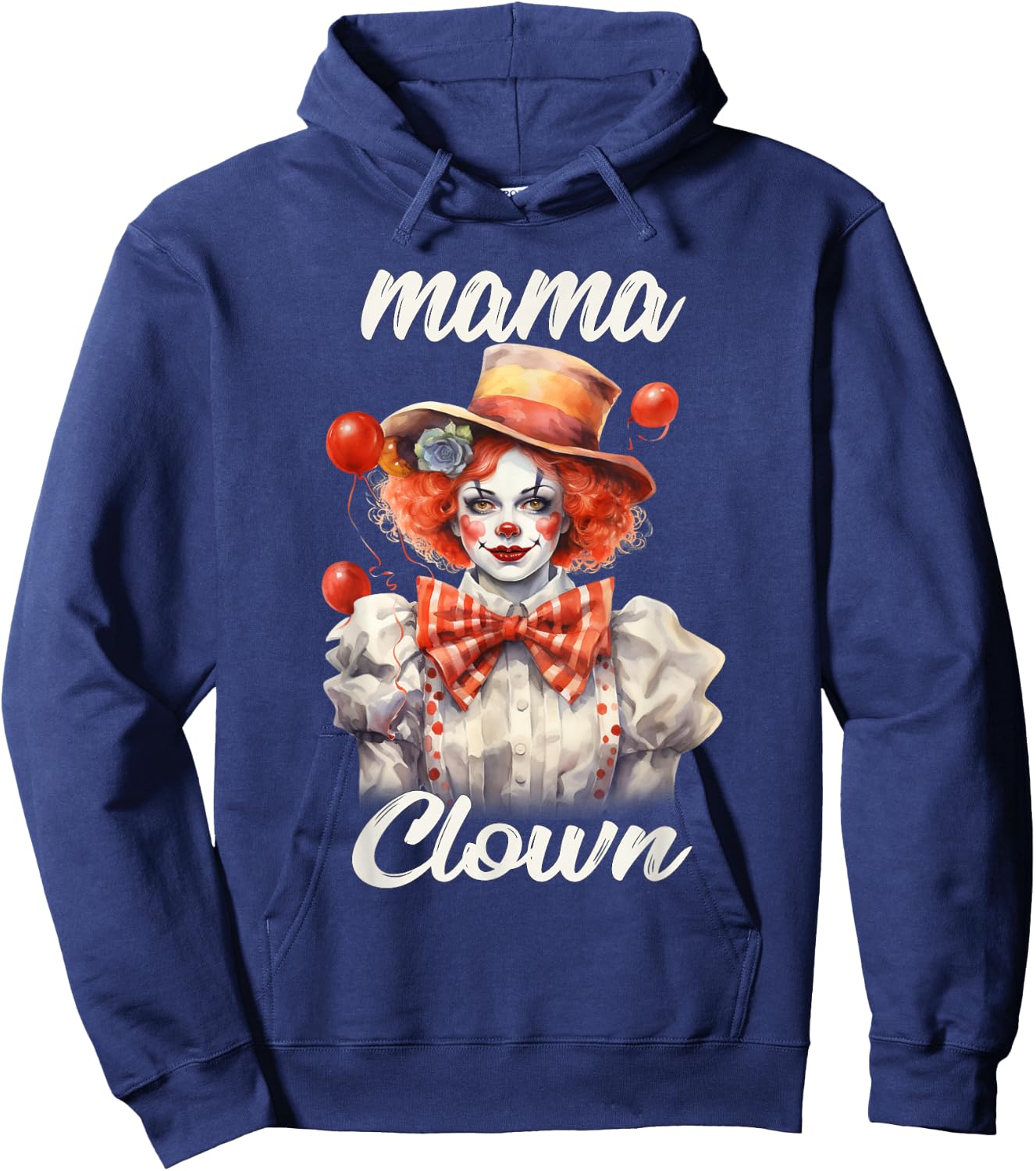 Mama Clown Funny Halloween Costume Mom Clown Hoodie - Hoodie | Navy