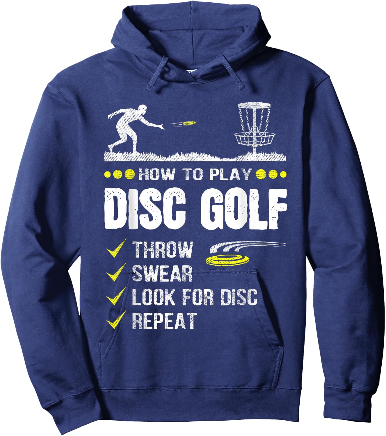 How to Play Disc Golf Frisbee Disc Golfer Humor Disc Golfing Hoodie - Hoodie | Navy