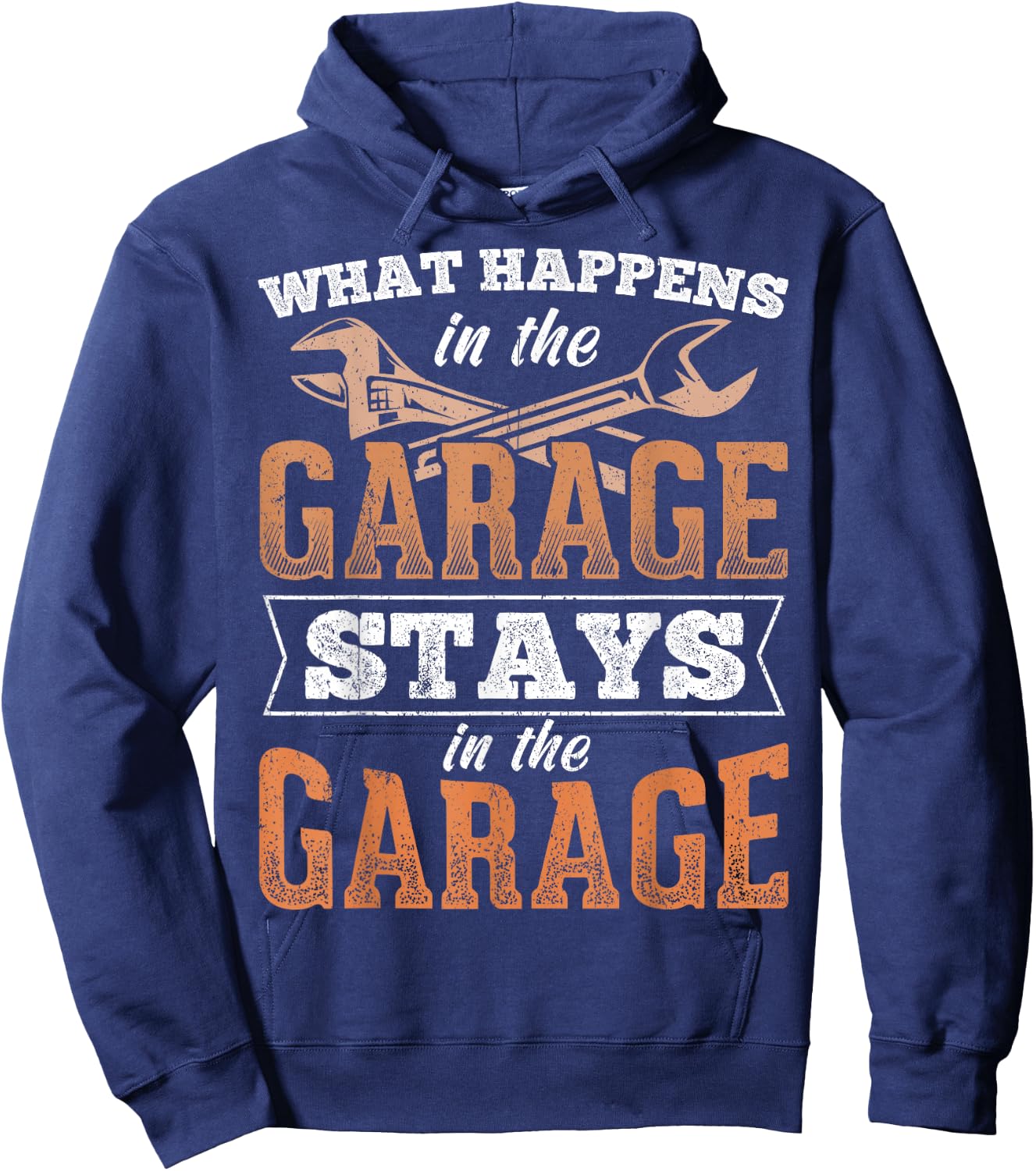 What happens in garage stays in garage - auto labor car Hoodie - Hoodie | Navy