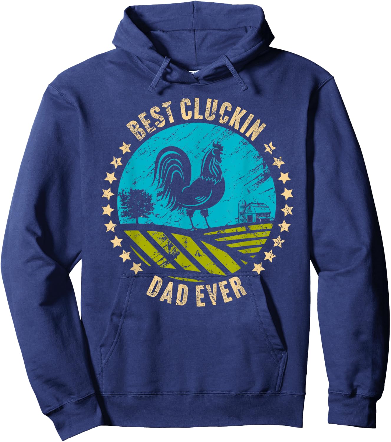 Chicken Farmer Farm Rooster for Dad Father Grandpa Papa Hoodie - Hoodie | Navy