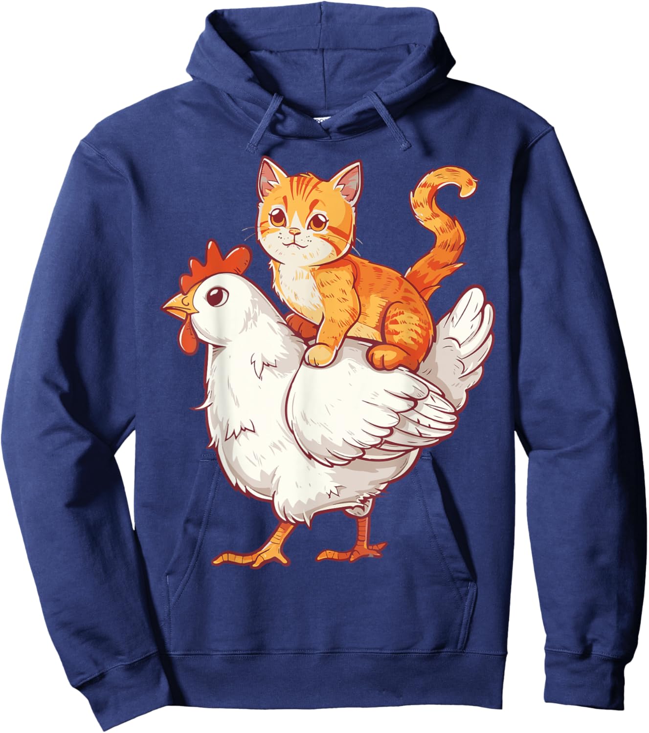 Cat Riding Chicken Women Kids Hoodie - Hoodie | Navy