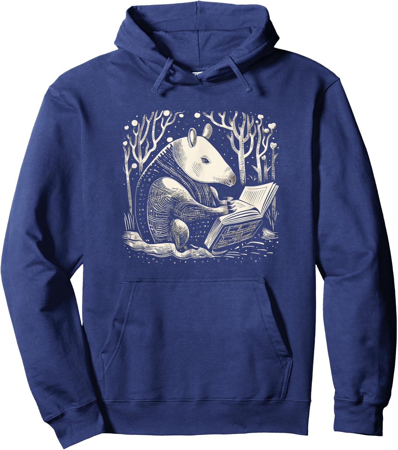 Kids Funny Retro Vintage Woodcut Art Tapir Lover Hoodie - Hoodie | Navy