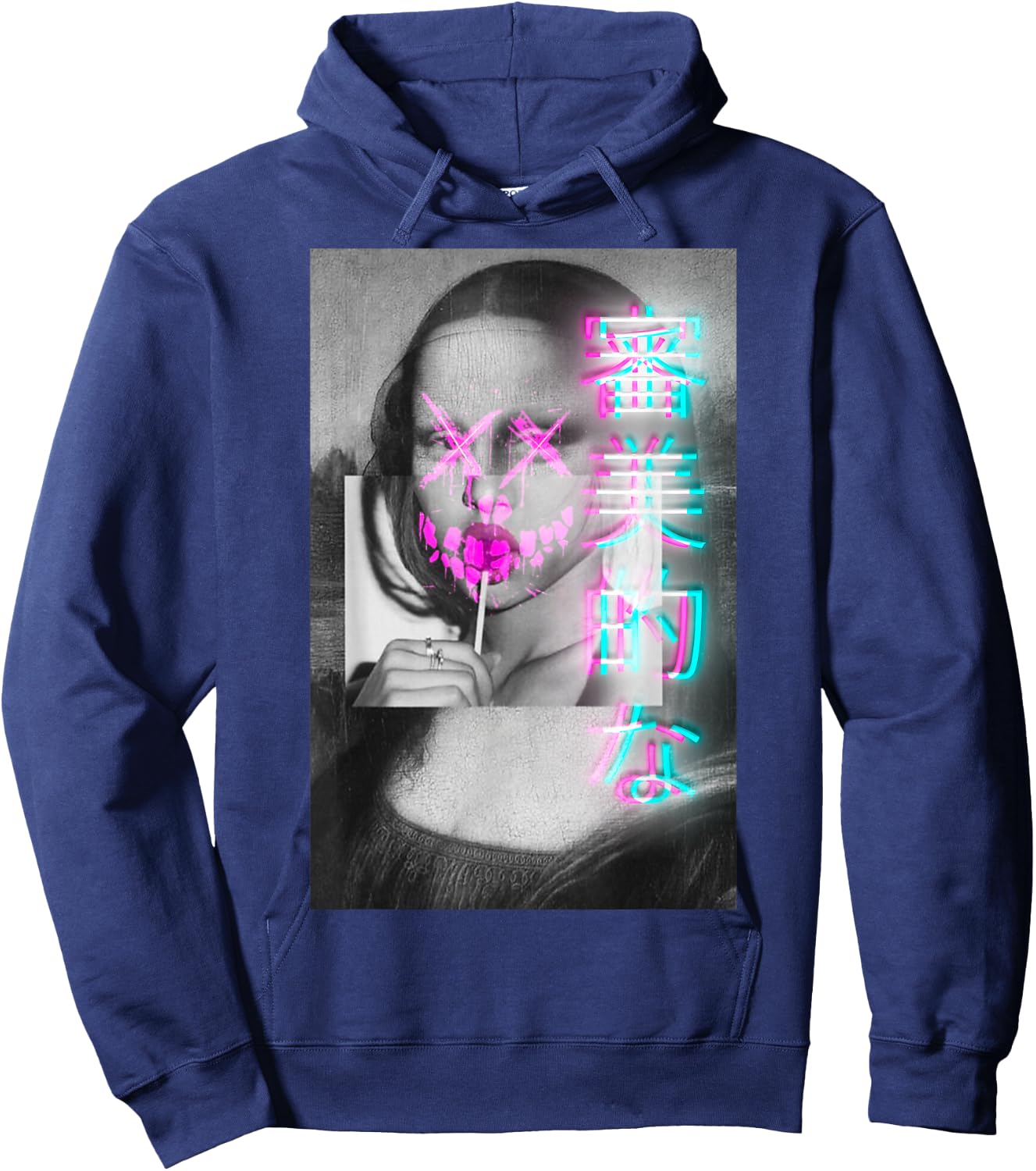 Aesthetic Vaporwave Japanese Futurism Anime Retro Hentai Hoodie - Hoodie | Navy