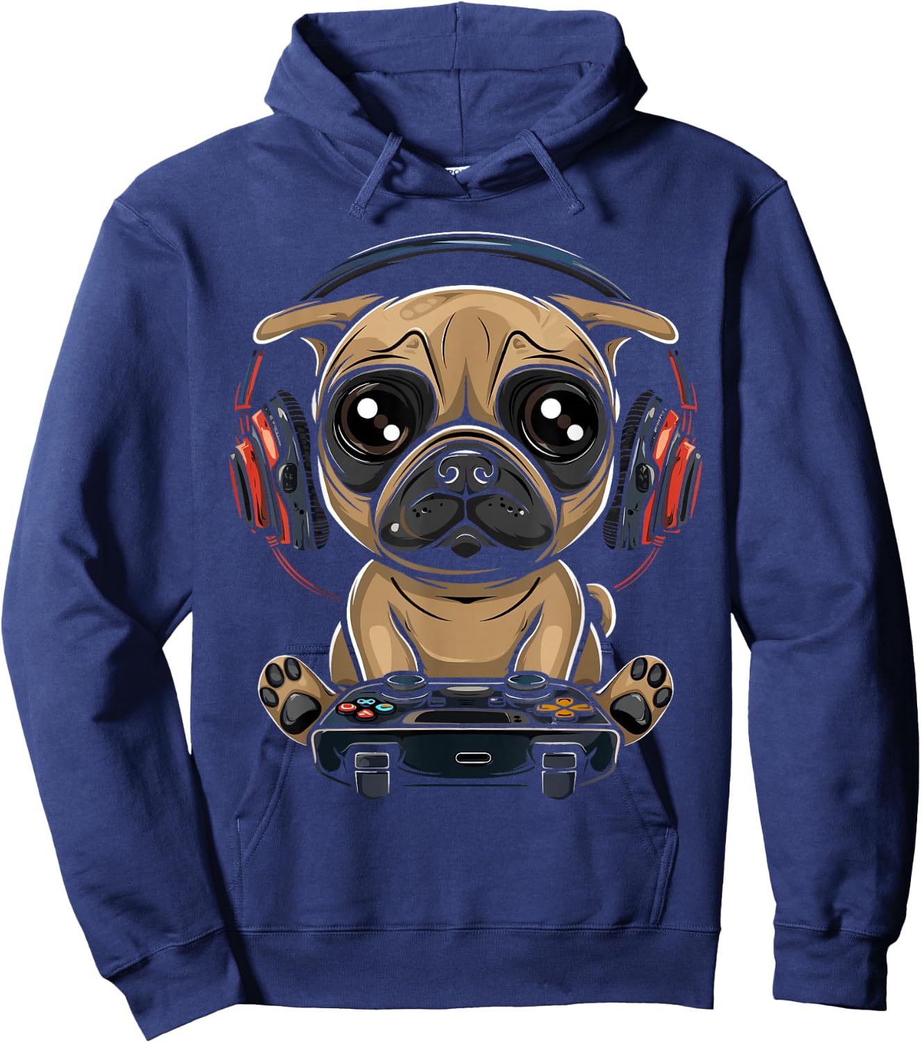 Gamer Pug Gaming Pugs Video Game Dog Lover For Boys Girls Hoodie - Hoodie | Navy