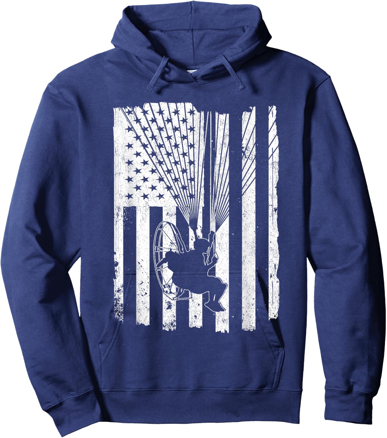 Paramotor Powered Paraglider USA American Flag Hoodie - Hoodie | Navy