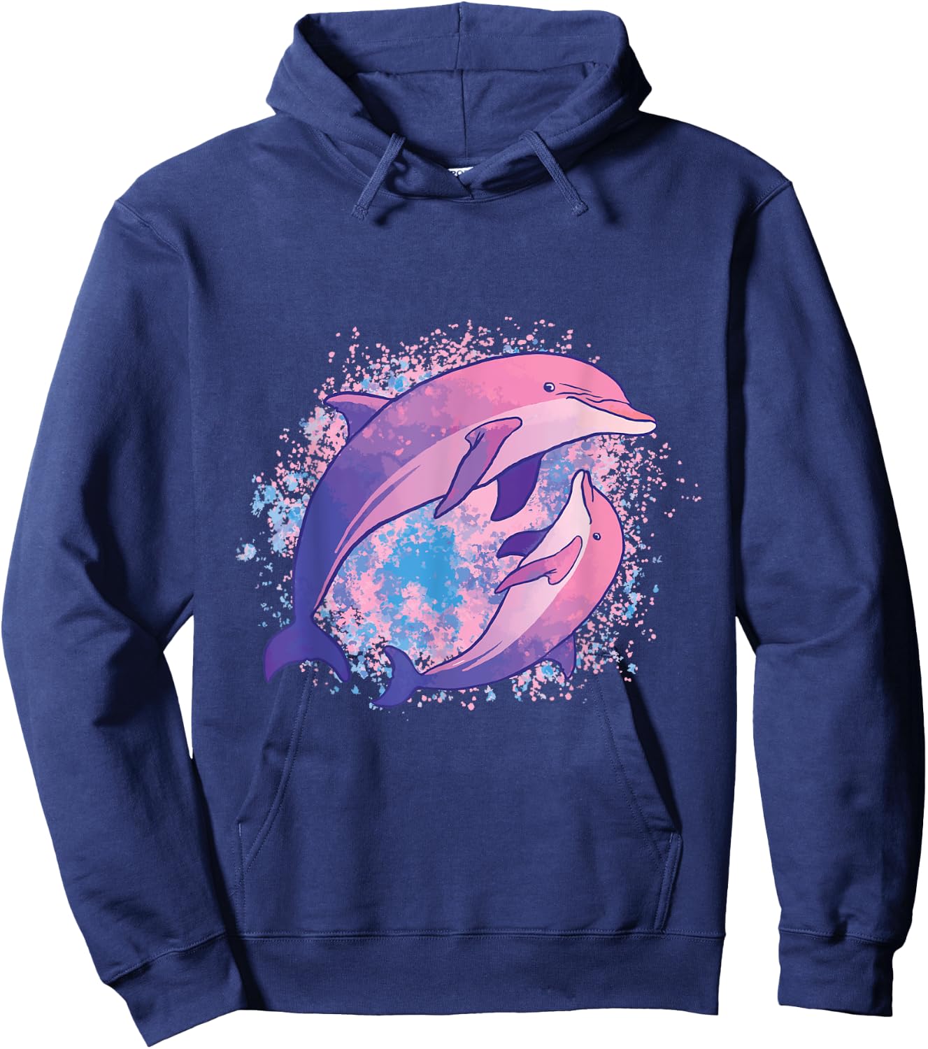 Cute Tie-dye Dolphin shirt Parent And Child Dolphins Hoodie - Hoodie | Navy