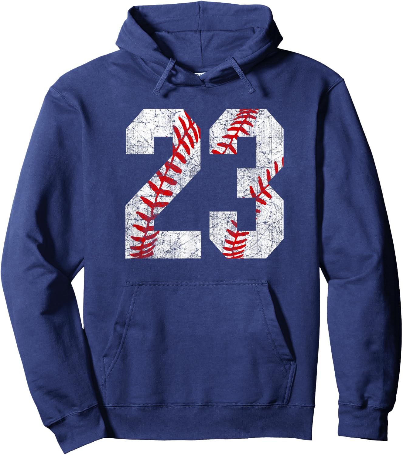 Vintage Worn Baseball Mom #23 Jersey Baseball Number 23 Hoodie - Hoodie | Navy