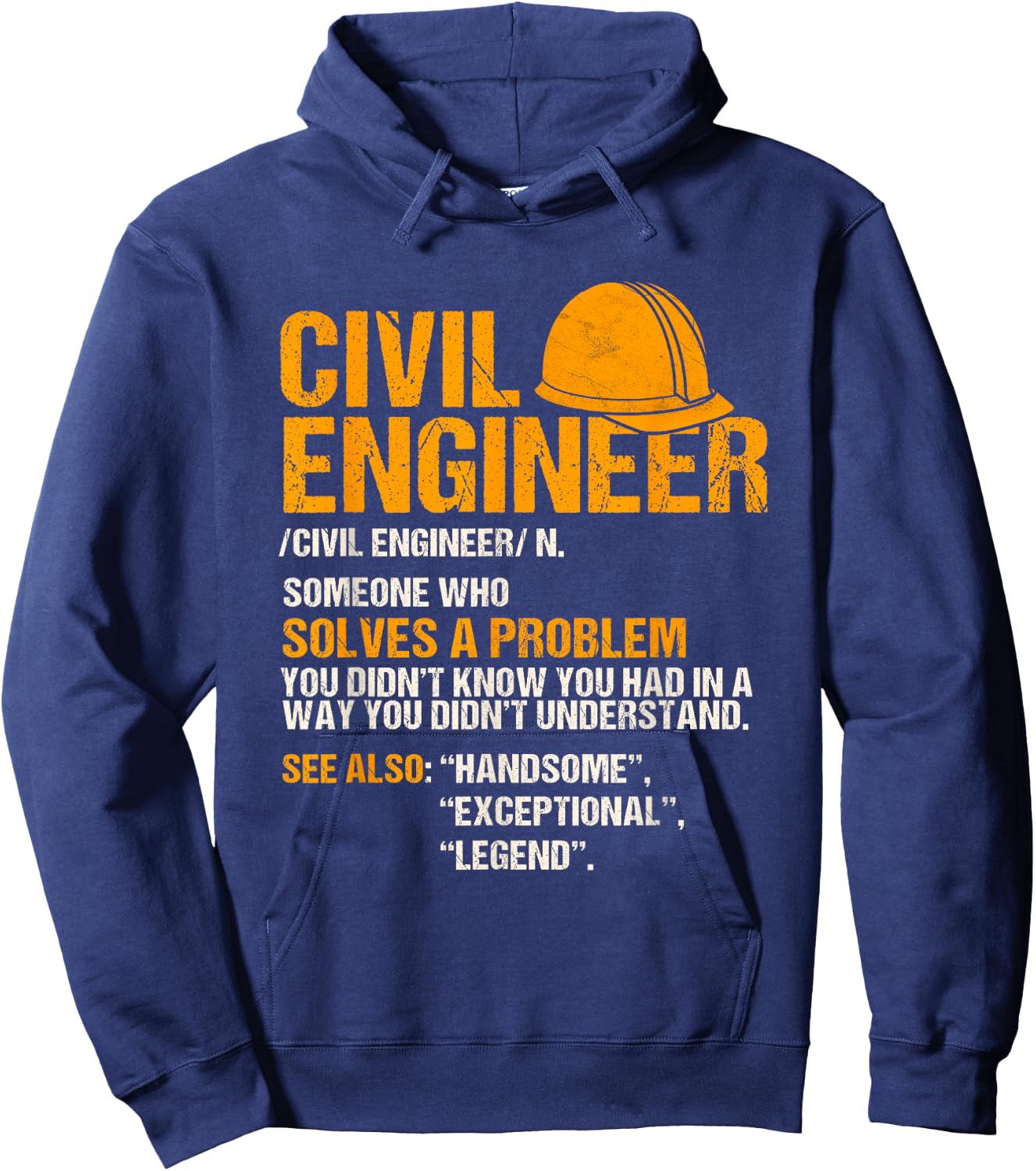 Civil Engineer Funny Definition Engineering Hoodie - Hoodie | Navy