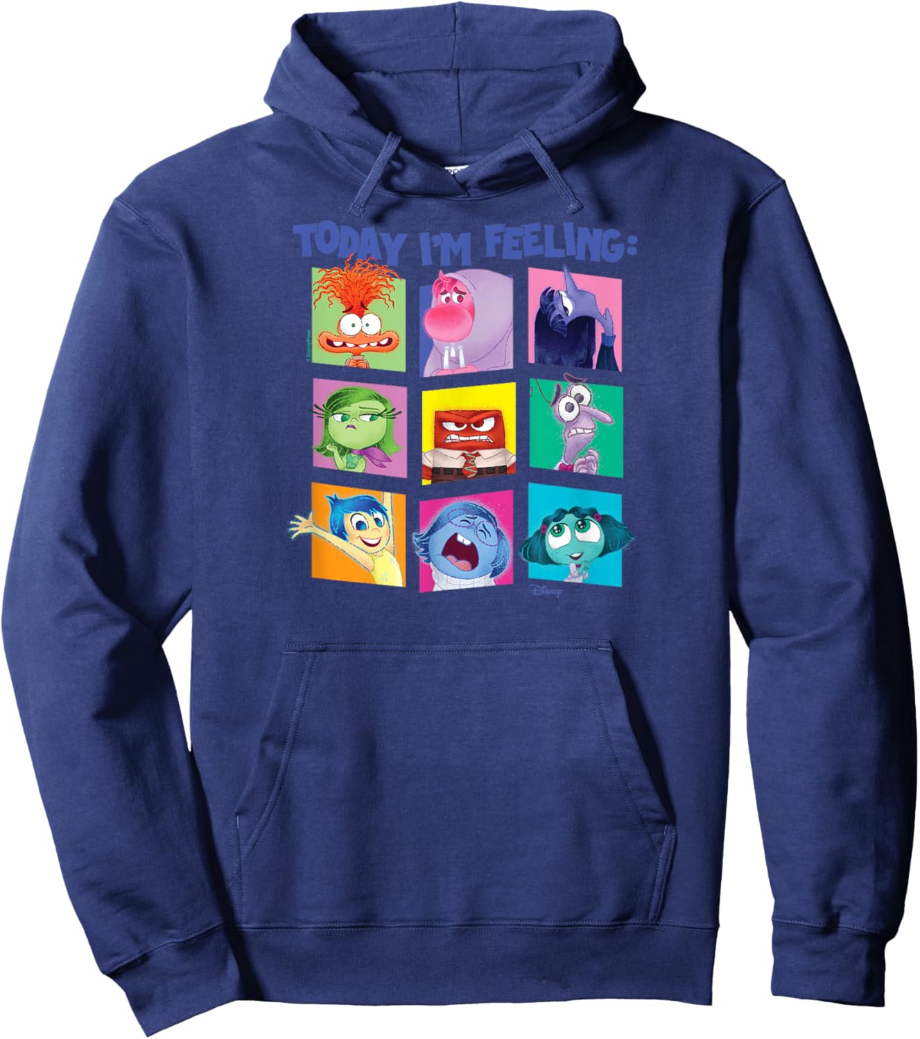 Inside Out 2 - Today I'm Feeling Emotion Characters Grid Hoodie - Hoodie | Navy