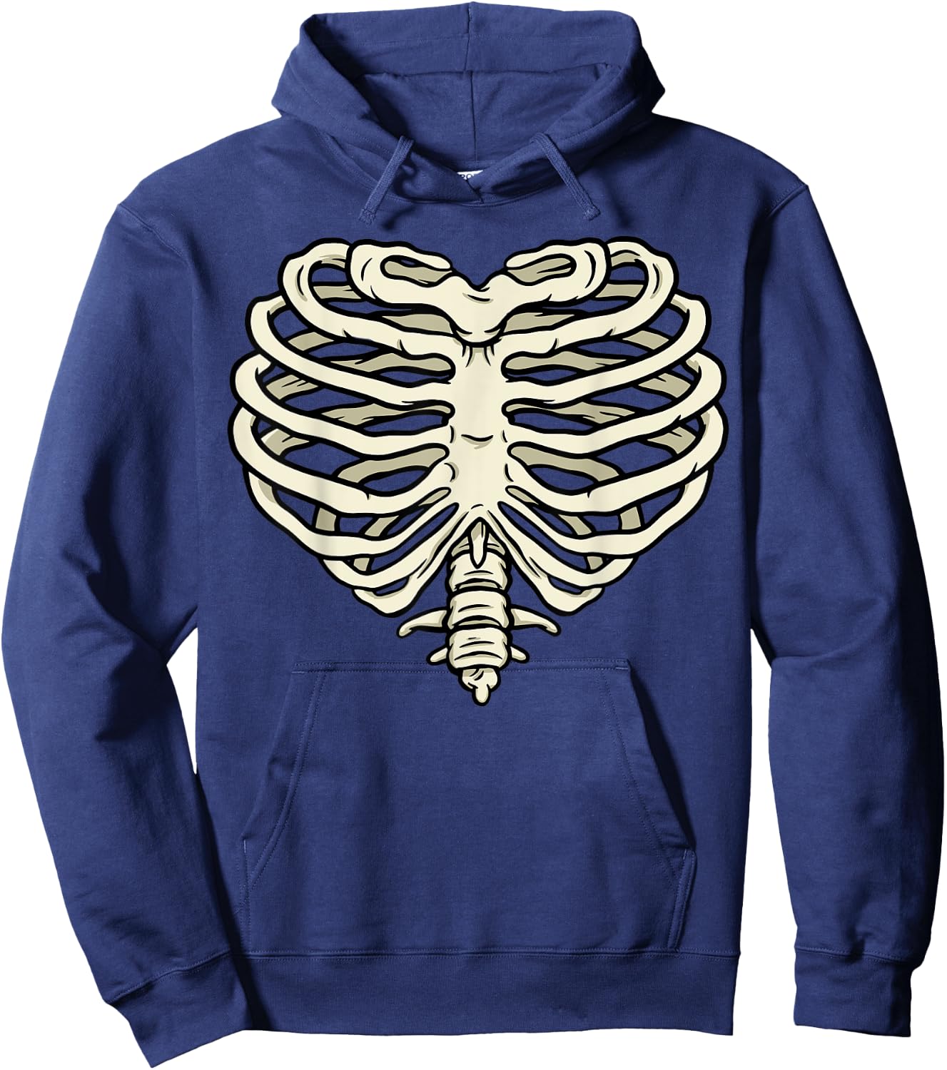 Halloween Costume Heart Shape of a Skeleton Rib Cage Hoodie - Hoodie | Navy