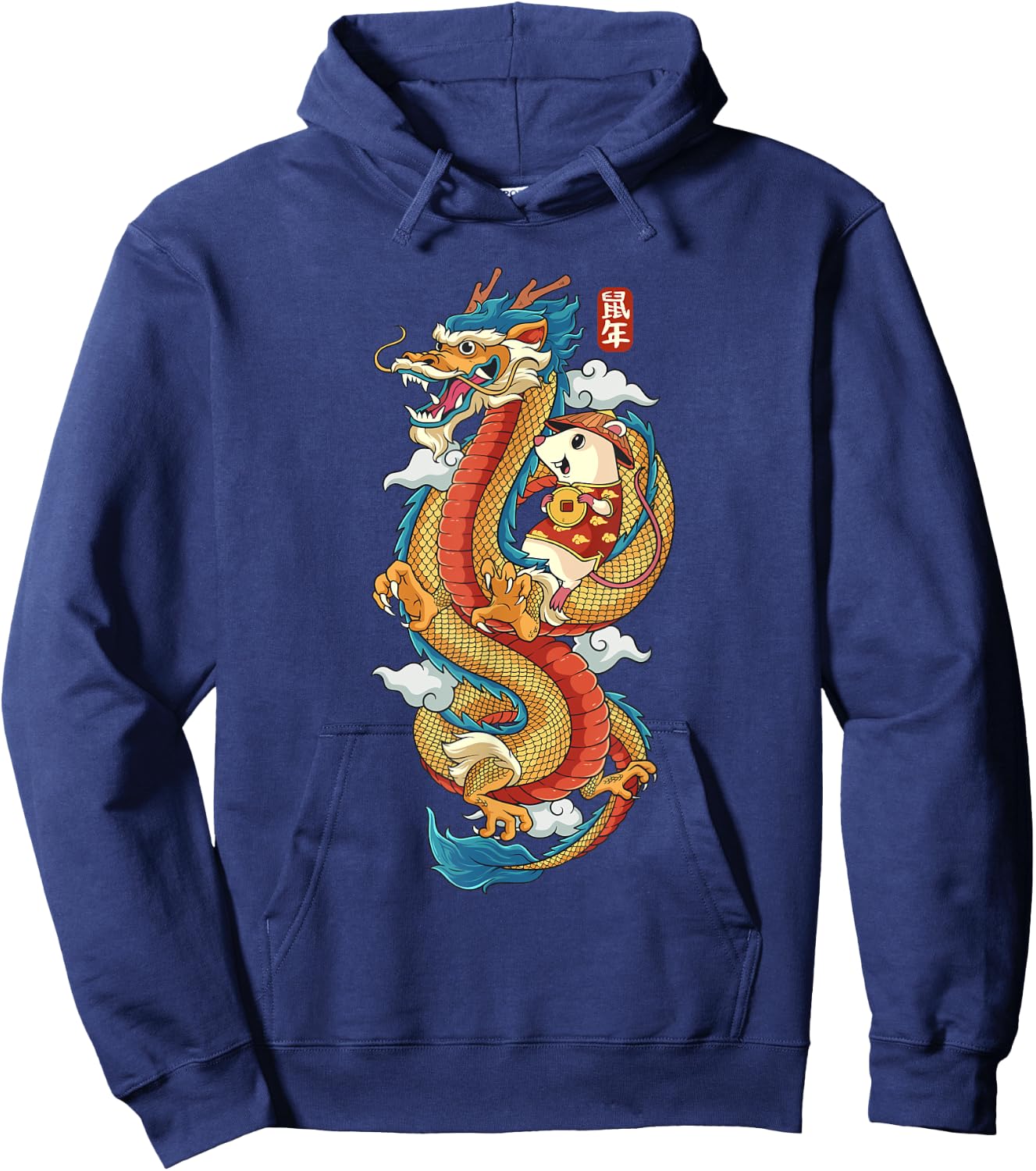 Chinese New Year Chinese Dragon Shirt Rat Riding Dragon Hoodie - Hoodie | Navy