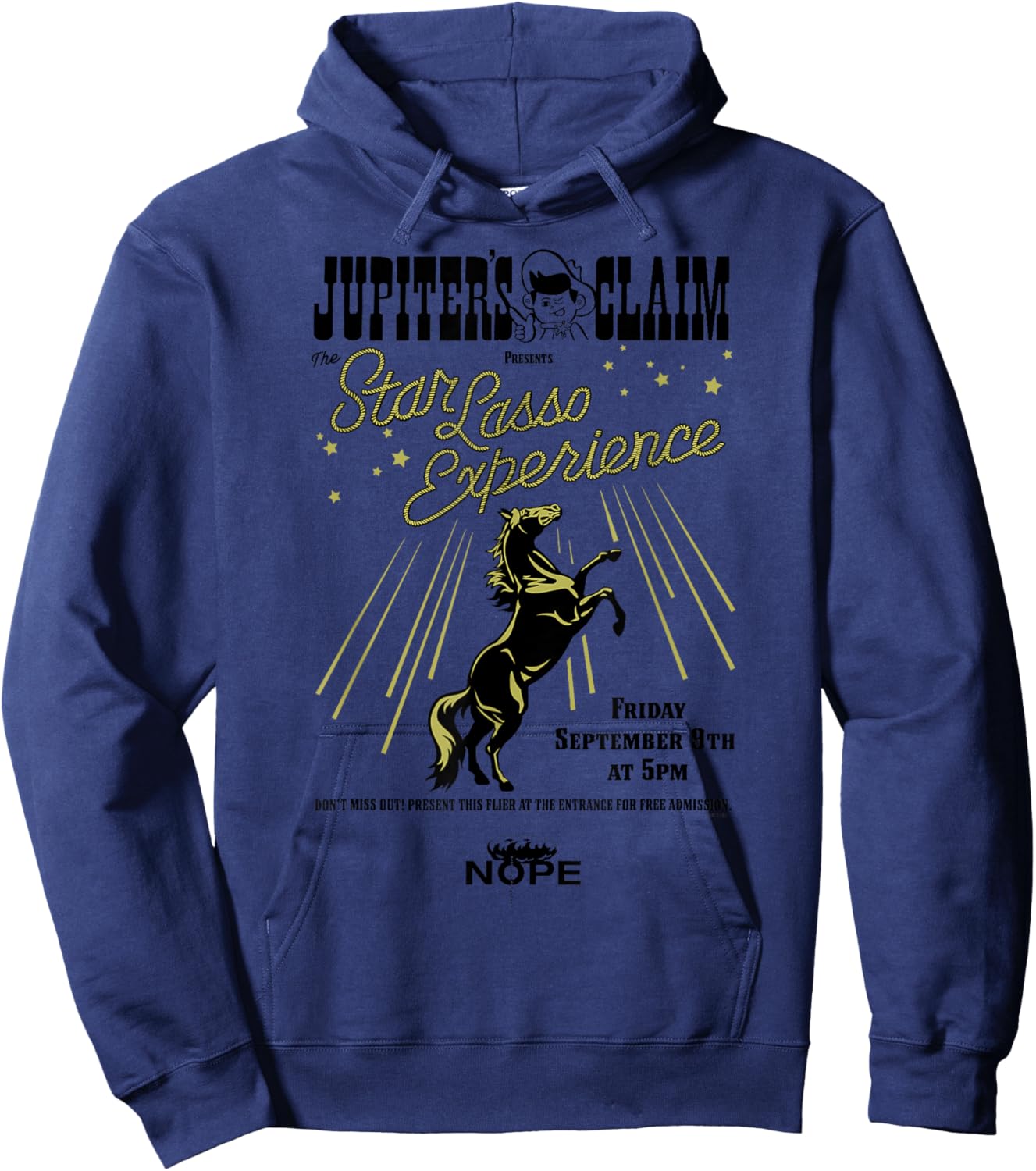 Nope Jupiter's Claim Star Lasso Experience Hoodie - Hoodie | Navy