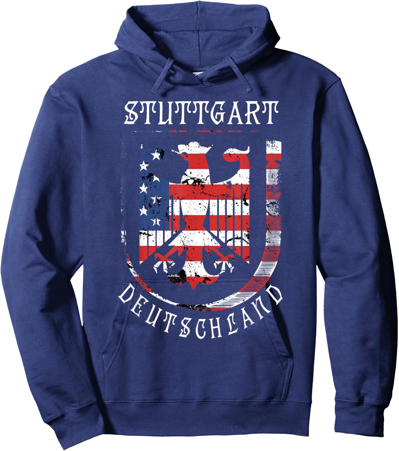Deutschland Eagle US Flag German Military Base Stuttgart Hoodie - Hoodie | Navy