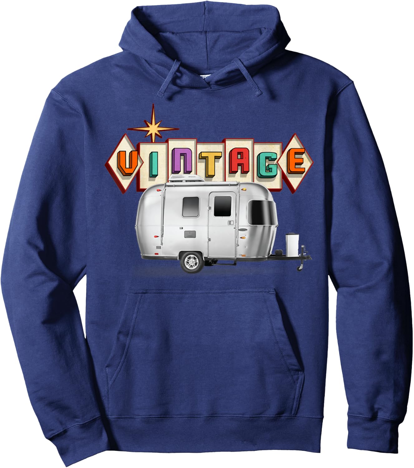 The perfect retro Airstream camping trailer . Hoodie - Hoodie | Navy